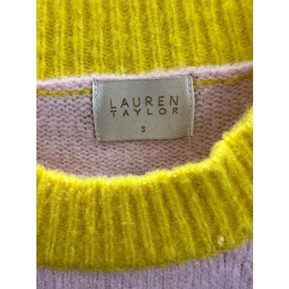 Women's Lauren Taylor Sweater Size Small Color Block Long Sleeve Pullover - Picture 4 of 9